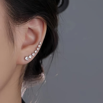 Elegant Star River Rhinestone Stud Earrings - Monti Bargains