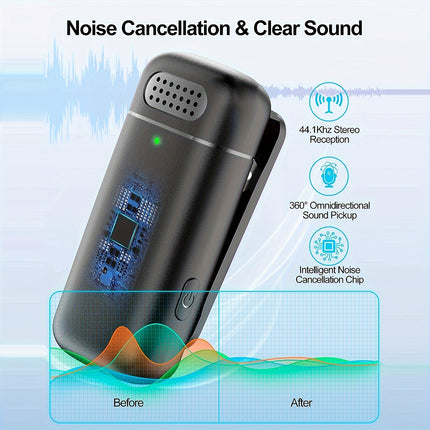 Wireless Lavalier Microphone – Perfect for Clear Vlogs & Podcasts!