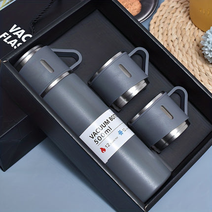 Vacuum Flask Set - Thermal Mug with Extra Cup Lids