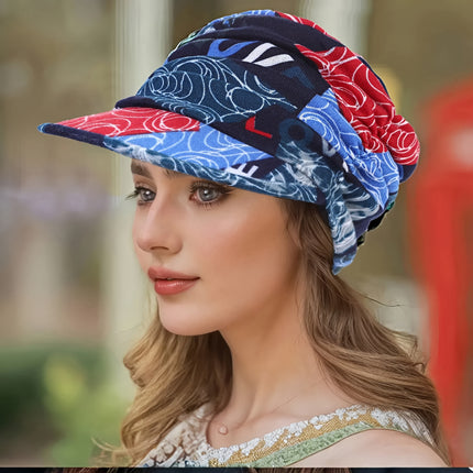 Vintage Flower Print Newsboy Hat
