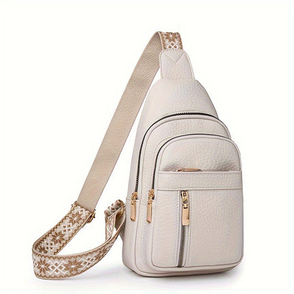 Vintage Multi-Pocket PU Leather Chest Bag