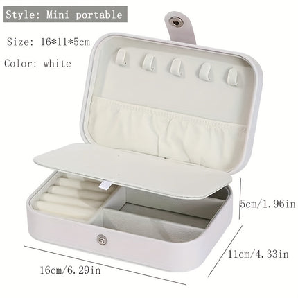 Double-Layer Faux Leather Jewelry Organizer
