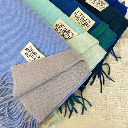 Double-Sided Two-Color Tassel Scarf