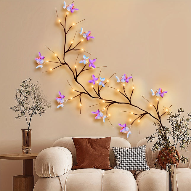 Butterfly Branch LED Wall Light - USB Powered, 8 Modes