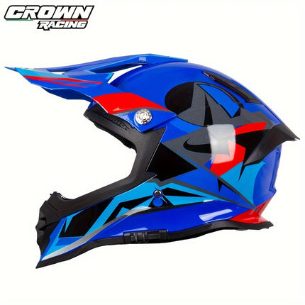 Crownracing Dual Sport Motorcycle Helmet – DOT Approved, Full Face