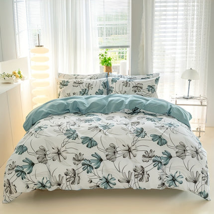 Elegant Floral Print Duvet Cover Set - Soft & Cozy