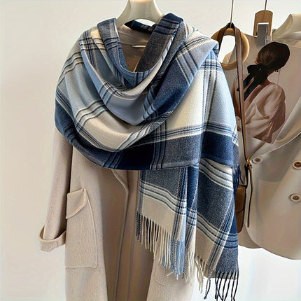 Cozy Faux Cashmere Tassel Scarf