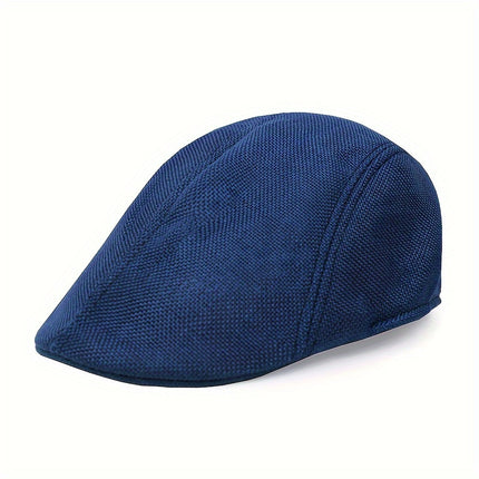 Striped Gray & Beige Lightweight Beret
