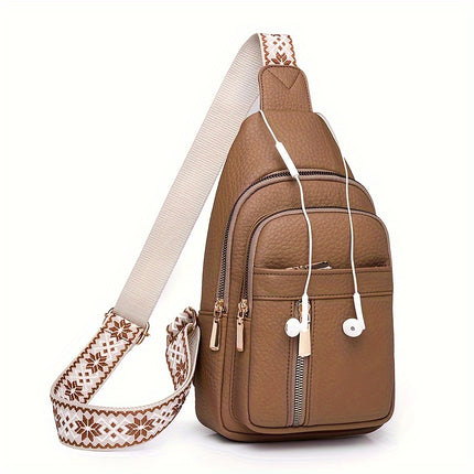Vintage Multi-Pocket PU Leather Chest Bag