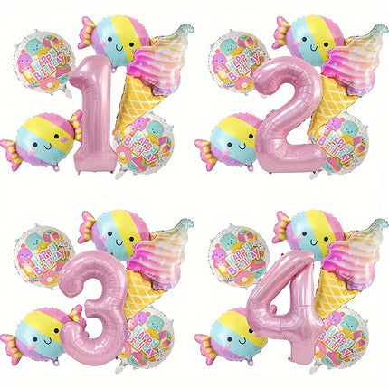 Birthday Party Decorations 81.28 cm Pink Number Balloons