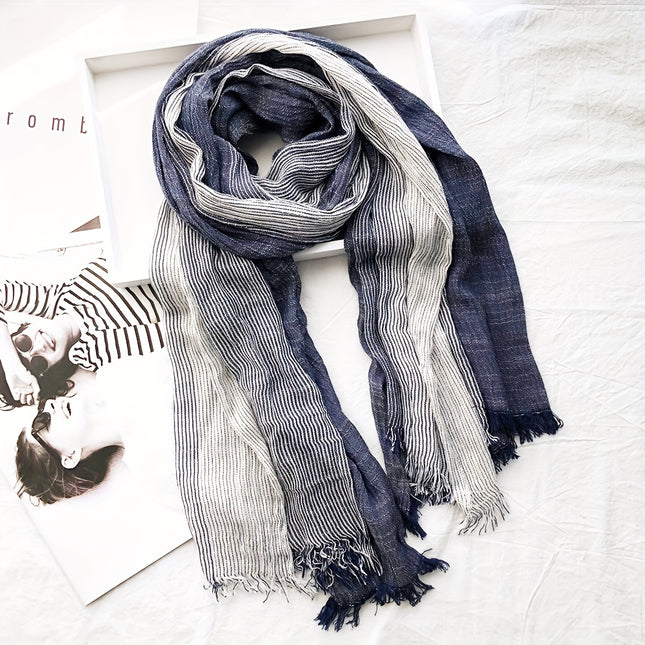 Luxurious Men’s Striped Winter Scarf