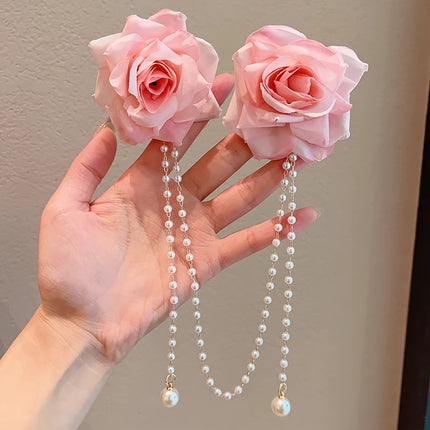 Chic Rose Tassel Hair Clips