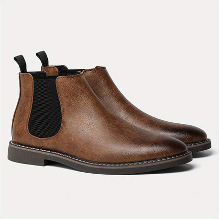 Men’s Brown Elastic Ankle Boots