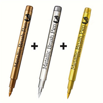 Metallic Brush Marker Set for Crafts