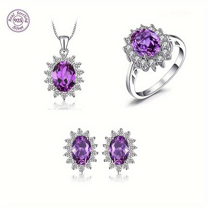 Sterling Silver Zirconia Jewelry Set