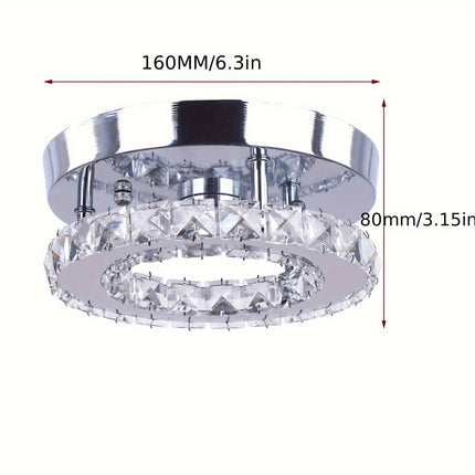 Aluminum LED Round Crystal Ceiling Lamp – Elegant Design