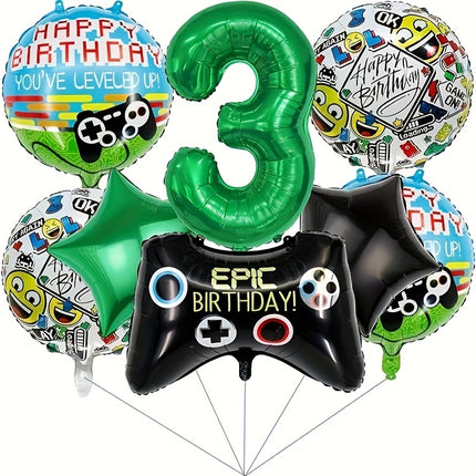 8 Pcs Video Game Birthday Balloons Set