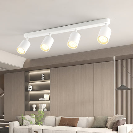 LED Ceiling Spotlight 4 Bulbs – White Swiveling GU10 Ceiling Lamp