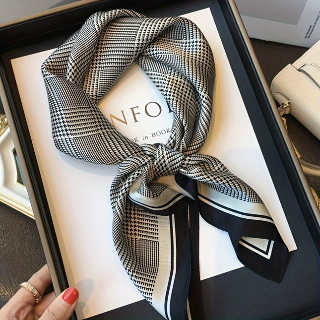Boho-Chic Houndstooth Neck Scarf