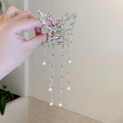 Elegant Butterfly Tassel Braided Hair Clip
