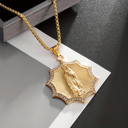 Virgin Mary Star Pendant Necklace