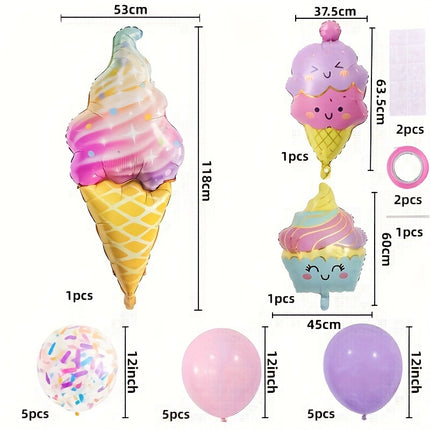 23 pcs Princess Theme Ice Cream & Candy Latex Balloons Set