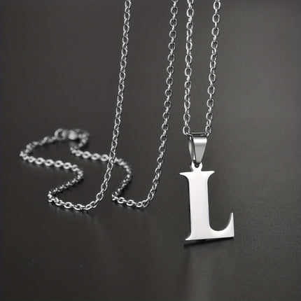 Minimalist Alphabet Stainless Steel Necklace
