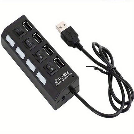 4-Port/7-Port USB Hub with Independent Switch – Universal Adapter - Monti Bargains