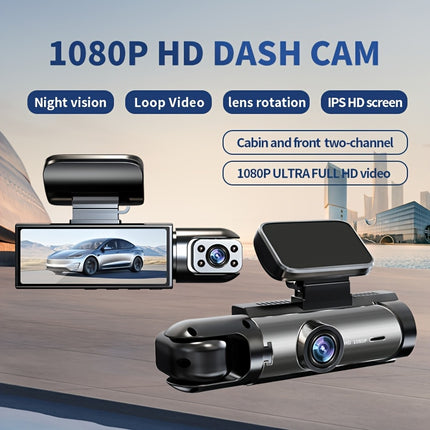 Vavupo 1080P Dual-Camera Dash Cam with Night Vision