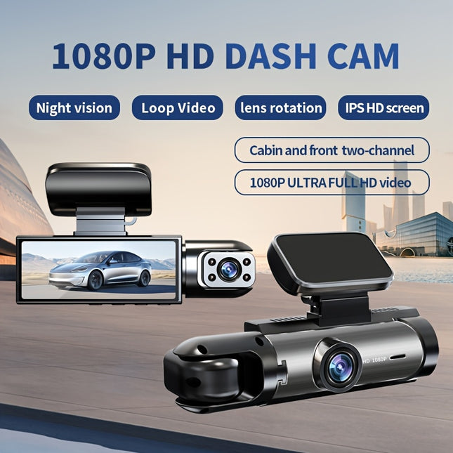 Vavupo 1080P Dual-Camera Dash Cam with Night Vision