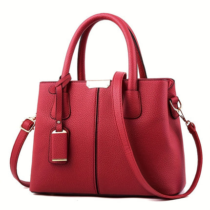 Large Gray PU Tote Bag