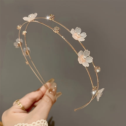 Double-Layer Rhinestone Flower Hair Clip