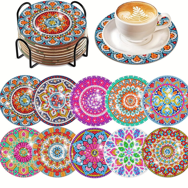 10pcs DIY Diamond Painting Coasters Set