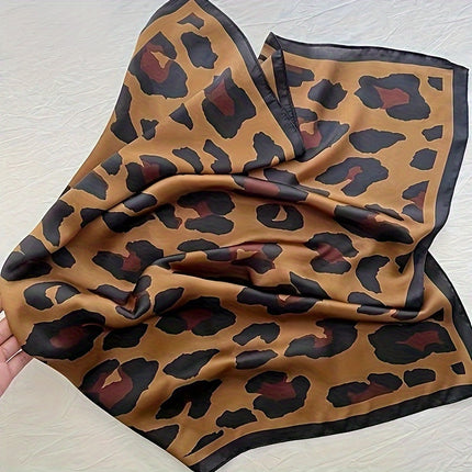 Luxurious Leopard Print Square Scarf