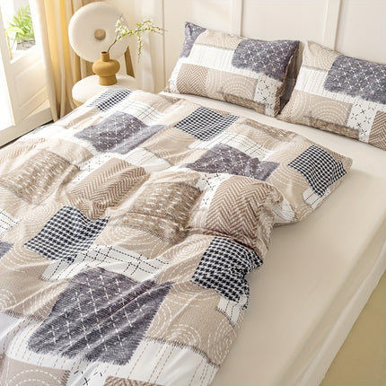 Chic Patchwork Duvet Cover Set - All-Season Comfort