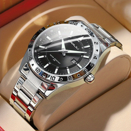 Stylish Steel Strap Calendar Watch