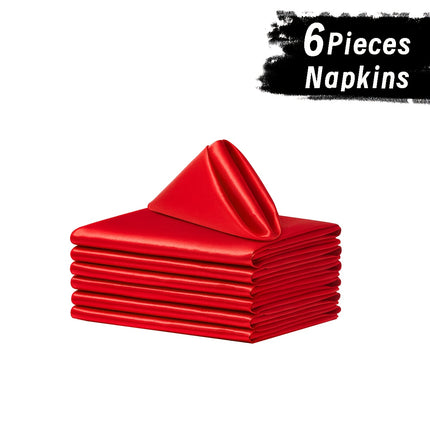 6/12pcs Luxury Soft Satin Napkins