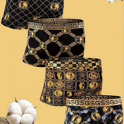 Black Golden Waistband Luxury Boxer Briefs