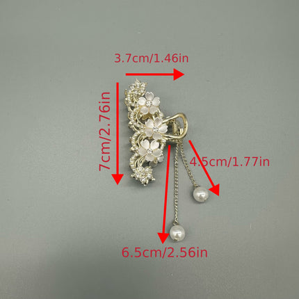 Elegant Camellia Tassel Claw Clip