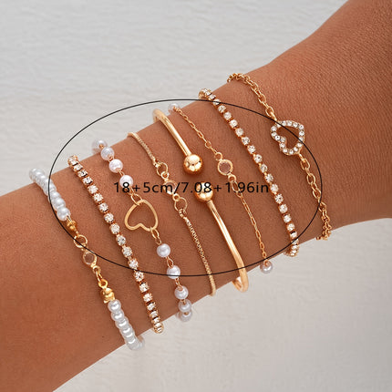 8pcs Love Heart Bangle Set