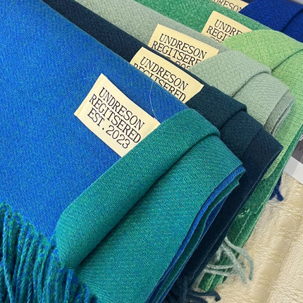 Double-Sided Two-Color Tassel Scarf