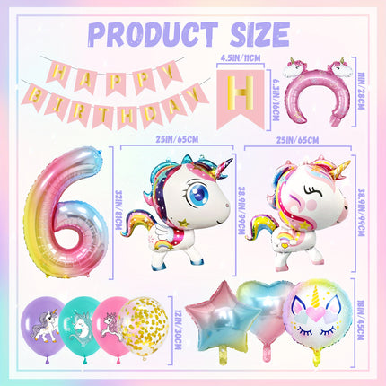 43pcs Unicorn Balloon Birthday Party Decoration