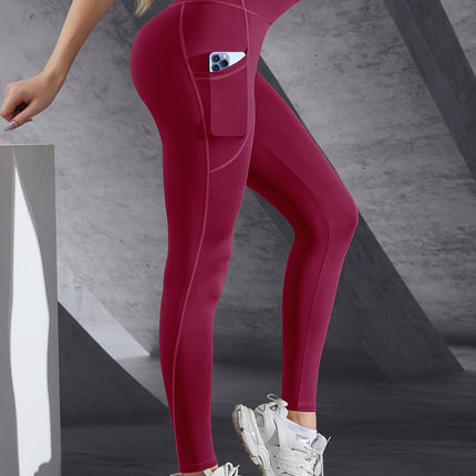 Women's High-Waist Yoga Leggings with Pocket & Moisture-Wicking