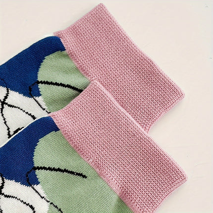 5 Pairs Oil Painting Mid-Tube Socks