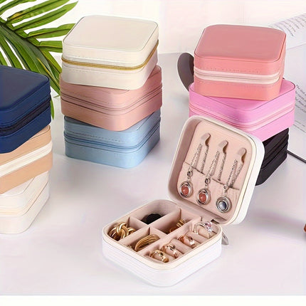 Stylish Faux Leather Jewelry Organizer