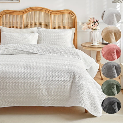 3pcs Modern Quilted Bedspread Set - All-Season Comfort