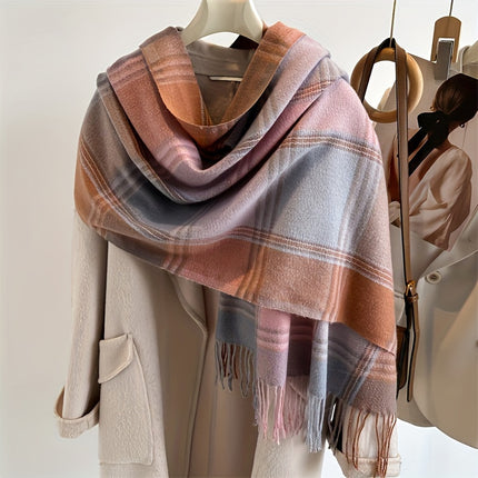 Cozy Faux Cashmere Tassel Scarf