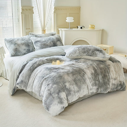 Tie-Dye Plush Duvet Cover Set - Soft & Cozy