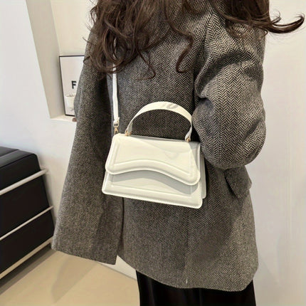 Solid Color Faux Leather Crossbody