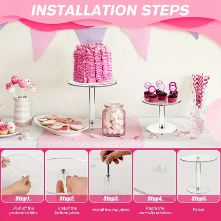 1pc Elegant Transparent Acrylic Cake Stands